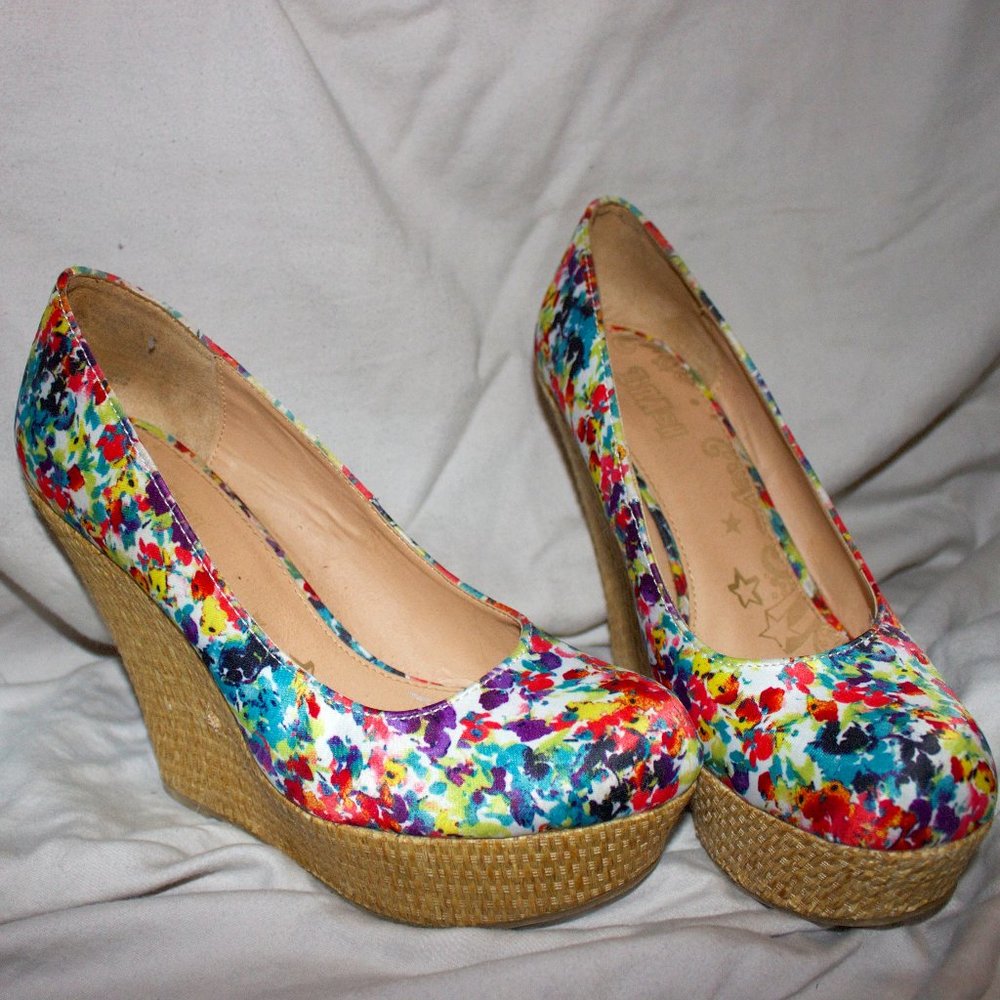 Brash, US 9, Wedges, Floral Print
